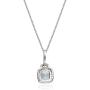 Gin & Grace 10K White Gold Natural Diamond (I1,I2) & Genuine Blue Aquamarine Pendant for Women