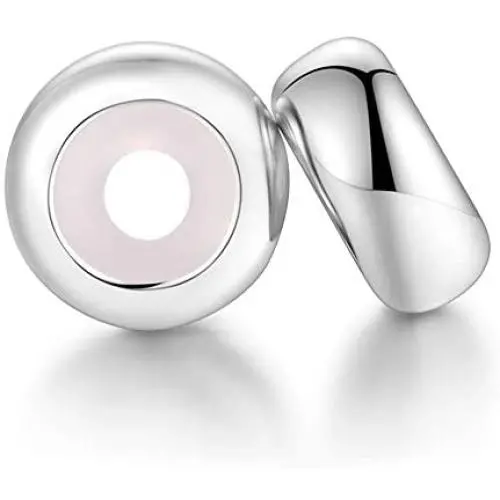 SPARKL 925 Sterling Silver 2pcs Spacer Charms Plain Stopper Beads for for Pandora Bracelets (White) SPARKL 925 Sterling Silver 2pcs Spacer Charms Plain Stopper Beads for for Pandora Bracelets (White)