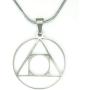 Philosophers Stone Necklace, 20'' Snake Chain, No-Tarnish Pure 304 Stainless Steel, Alchemy Elixir of Life Symbol Charm Pendant Jewelry