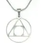 Philosophers Stone Necklace, 20'' Snake Chain, No-Tarnish Pure 304 Stainless Steel, Alchemy Elixir of Life Symbol Charm Pendant Jewelry