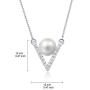 MOLAH V Shape 6.5-7mm Cultured Freshwater Pearl 925 Silver Rhodium Plated Simulated Diamond CZ Chevron Necklace