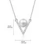 MOLAH V Shape 6.5-7mm Cultured Freshwater Pearl 925 Silver Rhodium Plated Simulated Diamond CZ Chevron Necklace