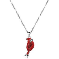 WUSUANED Red Cardinal Memorial Necklace Cardinal Bird Jewelry Loss of Loved One Sympathy Gift