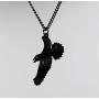 Black Raven Black Crow Gothic Pewter Pendant Necklace