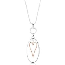 welbijoux Necklaces for Women Heart Pendant Long Sweater Layered Y Statement Lariat Silver Rose Gold Chain Necklace with Gifts Box