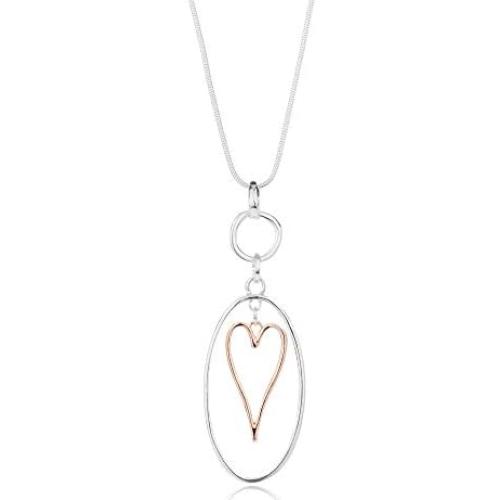 welbijoux Necklaces for Women Heart Pendant Long Sweater Layered Y Statement Lariat Silver Rose Gold Chain Necklace with Gifts Box