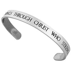 FORGIVEN JEWELRY Philippians 413 Stainless Steel Cuff Bracelet I Can Do All Things Through Christ