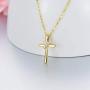 10K Real Gold Diamond Cross Necklace for Women, Natural Round-cut Diamond Accent Gold Cross Pendant Christmas Anniversary Love Gift Jewelry for Her, 18 inch