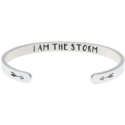 Inspirational Bracelets for Women Personalized Mantra Jewelry, Best inspiring Gifts for Her Engraved Hidden Message Quote Cuff Bangle,Motivational Gifts for Teen Girls Friends