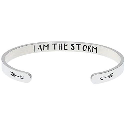 Inspirational Bracelets for Women Personalized Mantra Jewelry, Best inspiring Gifts for Her Engraved Hidden Message Quote Cuff Bangle,Motivational Gifts for Teen Girls Friends
