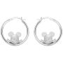 Disney Mickey And Minnie Mouse Jewelry for Women and Girls, Sterling Silver Mickey And Minnie Hoop Earrings