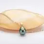 Tahitian Baroque Pearl Pendant Necklace 18K Gold 8-8.5mm South Sea Cultured Black Pearl Necklace with Sterling Silver Chain Gift for Women Wife Mom Girls - White Gold/Rose Gold/Yellow Gold