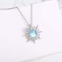 Cuoka Sun Necklace 925 Sterling Silver Moonstone Necklace for Women Sunshine Necklace Sun Pendant Jewelry