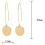 Shiny Hammering Circle Disc Small Dangle Drop Hanging Earrings Long Hoops Geometric Brushed Gold Round Filled Everyday Jewelry for Women and girl