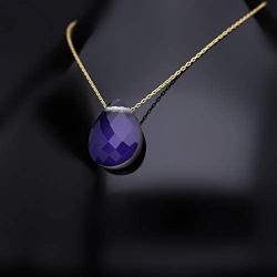 Soyaz 14K Gold Plated 925 Sterling Silver Necklace for Women | Color Changing Mood Stone | Gold Necklaces for Women | Sterling Silver Base Gold Chain