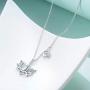 YFN Yoga Lotus Flower Pendant Necklace with Om Symbol Sterling Silver with Pear Shape Cubic Zirconial Lotus Flower Jewelry Earrings for Mom Women Wife Mother Day Birthday Gift (Lotus Necklace)