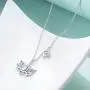 YFN Yoga Lotus Flower Pendant Necklace with Om Symbol Sterling Silver with Pear Shape Cubic Zirconial Lotus Flower Jewelry Earrings for Mom Women Wife Mother Day Birthday Gift (Lotus Necklace)