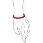 Bling Jewelry Classic Elegant Compressed Red Blue Turquoise Color 9MM Ball Beads Strand Necklace Stretch Bracelet Set for Women 925 Silver Clasp