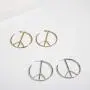 Peace Sign Symbol Geometric Stud Earrings Jewelry Minimalist Big Round Hoop Statement Earrings for Women
