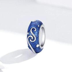 Eternalll Jewellery 925 Sterling Silver Blue Enamel Charm Beads Romantic Star Charm for Bracelets Birthday Charms for Bracelet and Necklace