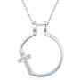 Cross Necklace for Women, Ring Holder Necklace S925 Sterling Silver Faith Necklace Engagement Ring Keeper Jewelry Wedding Gifts for Women