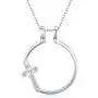 Cross Necklace for Women, Ring Holder Necklace S925 Sterling Silver Faith Necklace Engagement Ring Keeper Jewelry Wedding Gifts for Women