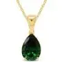 Jewel Zone US 14k Gold Over Sterling Silver 4.00 Ct Pear Cut Forest Green Simulated Helenite Pendant (4.00 Ct) Jewel Zone US 14k Gold Over Sterling Silver 4.00 Ct Pear Cut Forest Green Simulated Helenite Pendant (4.00 Ct)