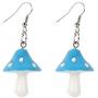 6 Pairs Cute Polka Dot Mushroom Dangle Earrings Funny Simulation Mushroom Resin Drop Earrings Colorful Fresh Resin Mushroom Shape Pendant Earrings Set for Women Girls Jewelry