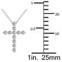 1/5 to 1/2 Carat Diamond Cross Pendant Necklace for Women in 14k White Gold (H-I, SI2-I1, cttw) with 18 Inch Silver Chain and Lobster Claw by Privosa Fine Jewelry