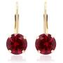Quality Jewels 14k Gold Earrings, Yellow Gold Dangle Earrings with Round Cubic Zirconia Stone and Easy-to-Use Secure Leverback Clasp