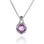 PAZ Creations .925 Sterling Silver Solitaire Amethyst Pendant Necklace PAZ Creations .925 Sterling Silver Solitaire Amethyst Pendant Necklace