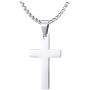 Fusamk Fashion Titanium Steel Prayer Cross Pendant Necklace,24'' Box Chain