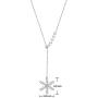 S925 Sterling Silver Snowflake Necklace Earrings Bracelet Ring Set for Lady Women Girl Jewelry