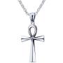 HUANIAN Stainless Steel Egyptian Ankh Cross Pendant Necklace,20 inch Free Chain