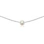 GemStar USA Sterling Silver Simulated White Pearl Semi-Round Ball Dainty Choker Necklace for Women Girls