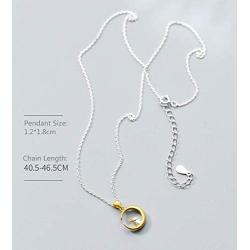 Cute Bunny Rabbit On The Moon Pendant Necklace for Women Teen Girls Kids S925 Sterling Silver Hypoallergenic Dainty Tiny Crescent Choker 18'' Chain Collar Delicate Animal Jewelry Gifts Box for Daughter
