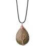 ZHEPIN Vintage Tree of Life Wire Wrapped Copper Teardrop Natural Gemstones Pendant Necklace,with Gift Box