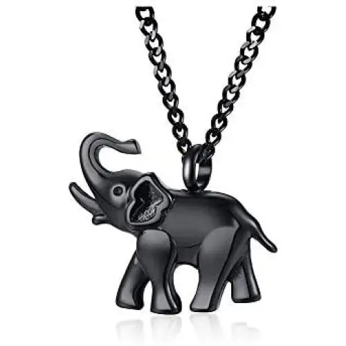 XUANPAI Elephant Urn Necklace for Ashes Cremation Keepsake Locket Memorial Pendant for Men Women XUANPAI Elephant Urn Necklace for Ashes Cremation Keepsake Locket Memorial Pendant for Men Women