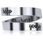 Tattooshe Stainless Steel Ring Stamped Keep Going Stacking Never Give Up Inspired Jewelry You are Braver Than You Believe