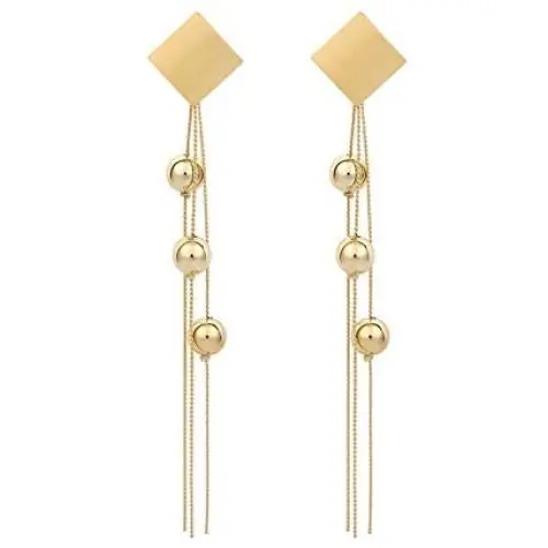 Tanpie Dangle Earrings for Women, Golden Long Tassel Stud Earrings, Fashion Jewelry for Valentine Friendship Tanpie Dangle Earrings for Women, Golden Long Tassel Stud Earrings, Fashion Jewelry for Valentine Friendship