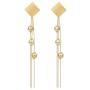 Tanpie Dangle Earrings for Women, Golden Long Tassel Stud Earrings, Fashion Jewelry for Valentine Friendship
