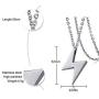BEANS Stainless Steel Classic Vintage Antique Lightning Bolt Pendant Necklace for Men Women,Free Chain 20 Inches