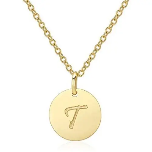 Letter Necklace for Women Teen Girls, T Initial Necklaces 14K Gold Plated, Stainless Steel Personalized Pendant Birthday Christmas Gift for Girls Children Letter Necklace for Women Teen Girls, T Initial Necklaces 14K Gold Plated, Stainless Steel Personalized Pendant Birthday Christmas Gift for Girls Children