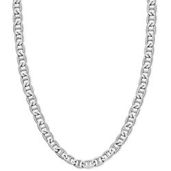 Savlano 925 Sterling Silver 5.5mm Italian Solid Flat Mariner Link Chain Necklace for Men & Women - Made in Italy Comes Gift Box (5.5mm)