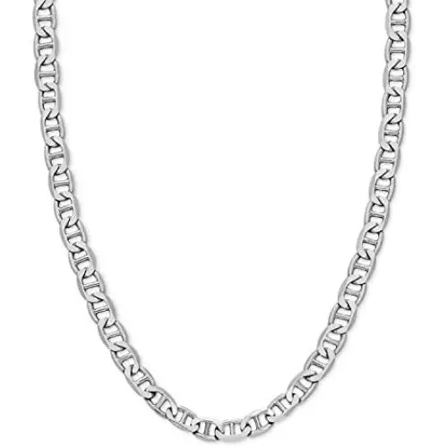 Savlano 925 Sterling Silver 5.5mm Italian Solid Flat Mariner Link Chain Necklace for Men & Women - Made in Italy Comes Gift Box (5.5mm) Savlano 925 Sterling Silver 5.5mm Italian Solid Flat Mariner Link Chain Necklace for Men & Women - Made in Italy Comes Gift Box (5.5mm)