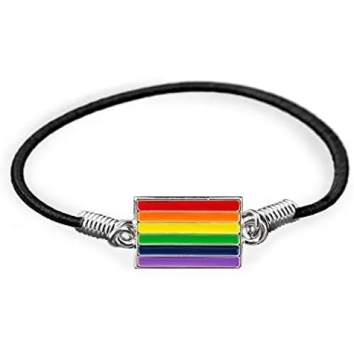 Rainbow Charm Stretch Bracelet in a Bag - LGBTQ Gay Pride Flag Bracelet (1 Bracelet - Retail) Rainbow Charm Stretch Bracelet in a Bag - LGBTQ Gay Pride Flag Bracelet (1 Bracelet - Retail)