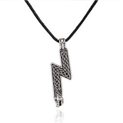 My Shape Vintage Celtic Knot Pendant with Wolf Heads Runic Gothic Amulet Necklace