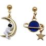 Cosmic Series Saturn Asymmetric Astronaut Drop&Dangle Earrings for Women, Moon Planet Star Earrings for Girls Birthday Graduation Gift