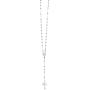 Ritastephens Italian Sterling Silver 3mm Rosary Bead Virgin Mary Cross Necklace, 20''