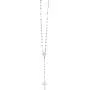 Ritastephens Italian Sterling Silver 3mm Rosary Bead Virgin Mary Cross Necklace, 20'' Ritastephens Italian Sterling Silver 3mm Rosary Bead Virgin Mary Cross Necklace, 20''